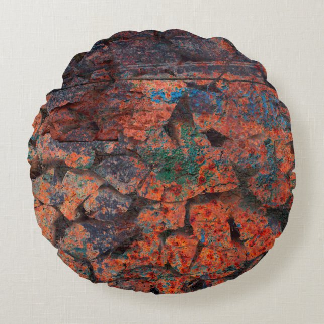 Abstract multicolor grunge background with abstrac round pillow (Front)