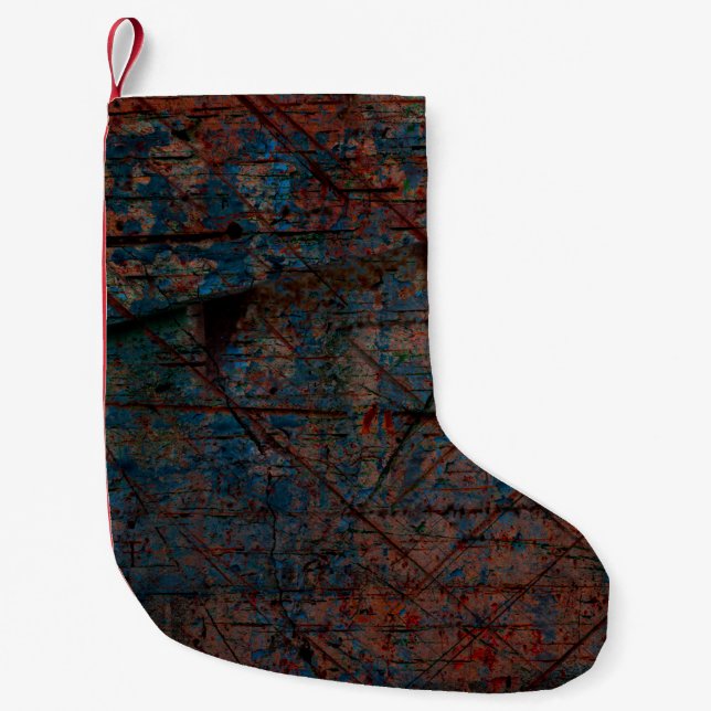 Abstract multicolor grunge background with abstrac small christmas stocking (Front)