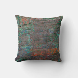 Abstract multicolor grunge background with abstrac throw pillow