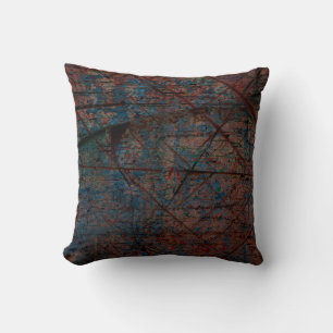Abstract multicolor grunge background with abstrac throw pillow