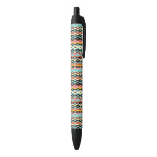 Abstract multicolor pattern black ink pen