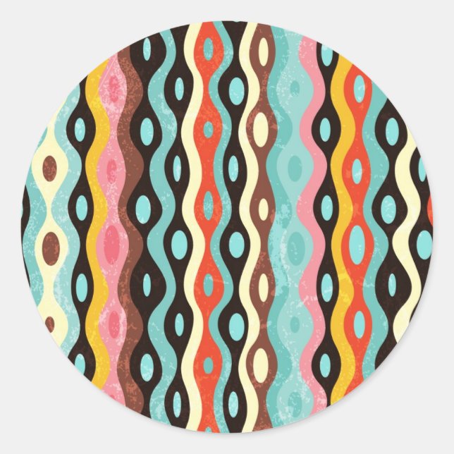 Abstract multicolor pattern classic round sticker (Front)
