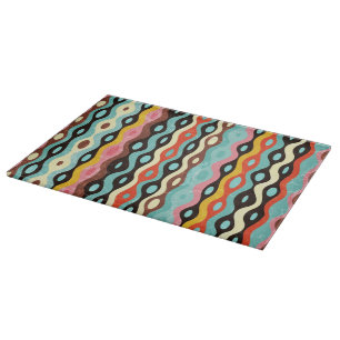 Abstract multicolor pattern cutting board