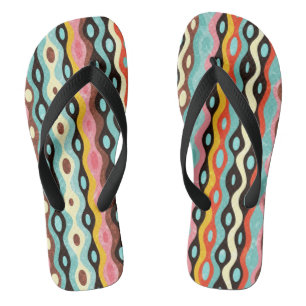 Abstract multicolor pattern flip flops