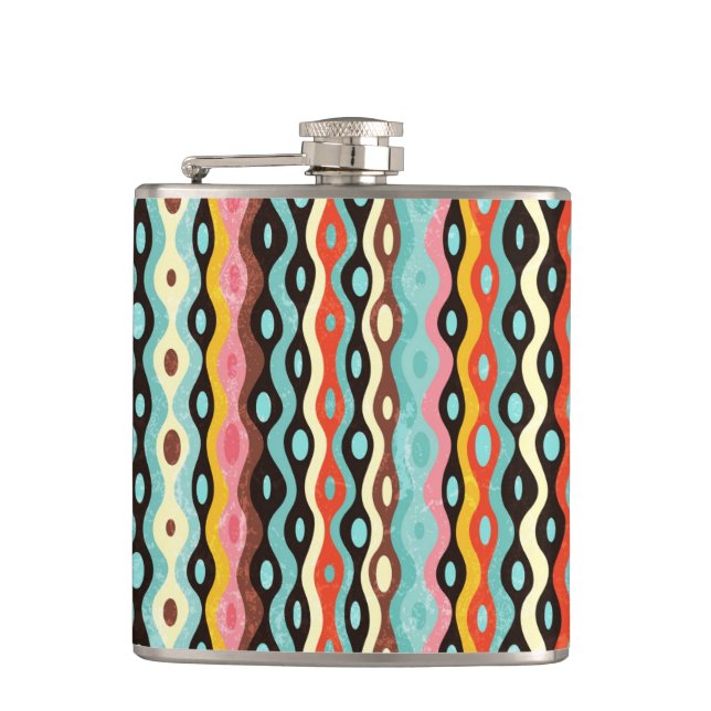 Abstract multicolor pattern hip flask (Front)