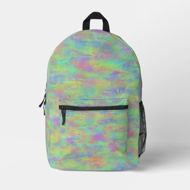 Abstract Multicolor Pattern Printed Backpack (Front)