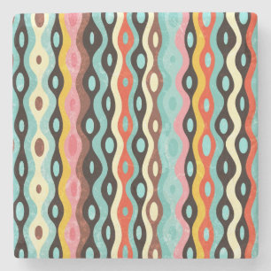 Abstract multicolor pattern stone coaster