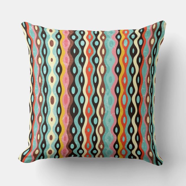 Abstract multicolor pattern throw pillow (Front)