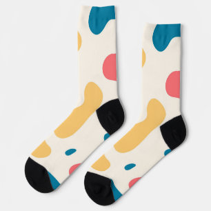 Abstract Multicolor Shapes Art Socks