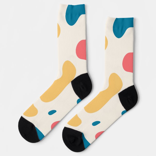 Abstract Multicolor Shapes Art Socks (Left)