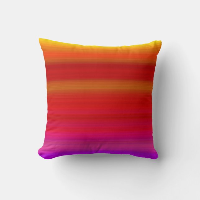 Abstract Multicolor Stripes Throw Pillow (Front)