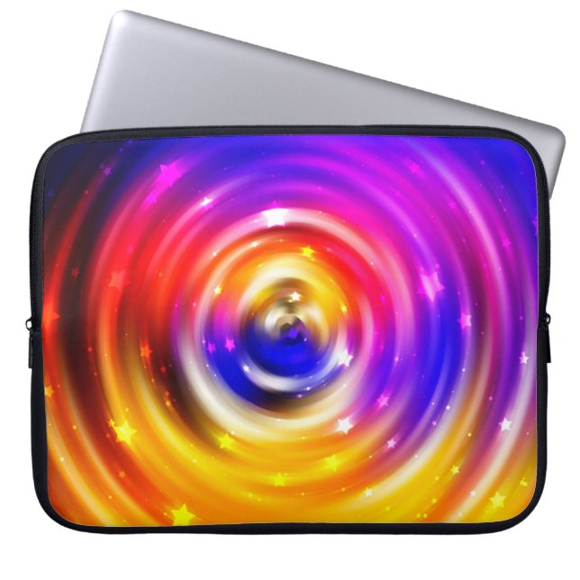 abstract multicolored background. brilliant circle laptop sleeve (Front)