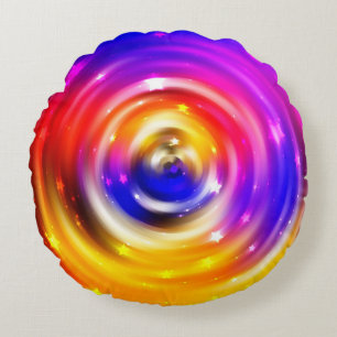 abstract multicolored background. brilliant circle round pillow