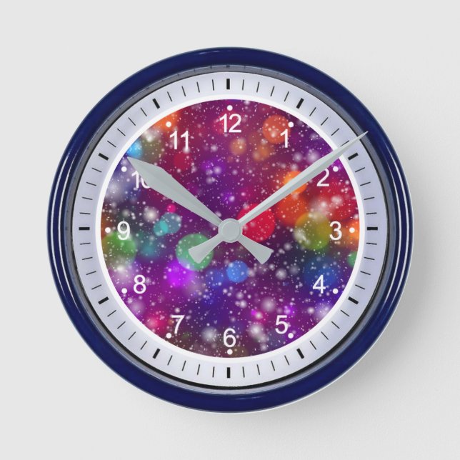 Abstract Multicolored Bokeh Background-25363 Round Clock (Front)