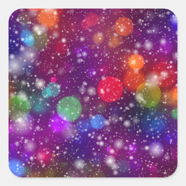 Abstract Multicolored Bokeh Background-25363 Square Sticker (Front)