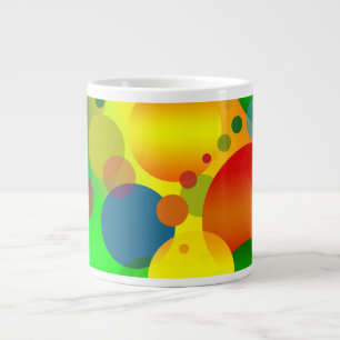 Abstract Multicolored Circles Design  Large Coffee Mug