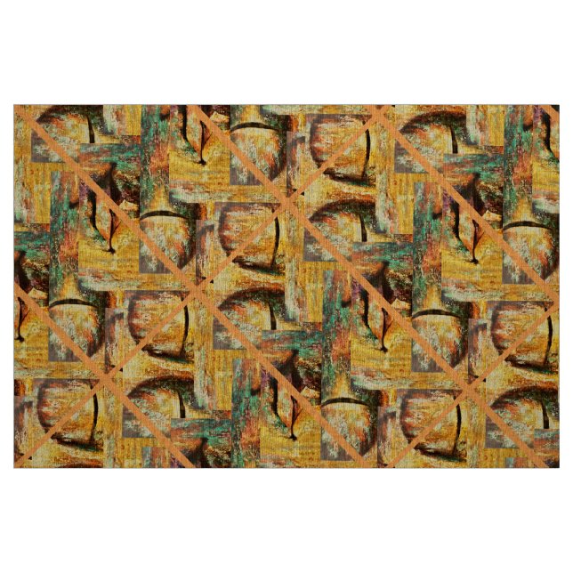Abstract Multicolored Face Art Fabric (Fat Quarter)