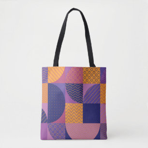 Abstract Multicolored Geometric Vintage Pattern Tote Bag