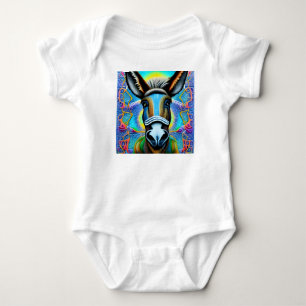 Abstract Multicolored Little Donkey Baby Bodysuit