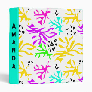 Abstract multicolored neon pattern binder