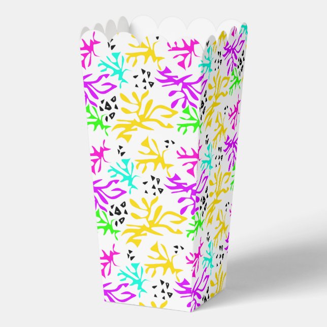 Abstract multicolored neon pattern  favor box (Front)