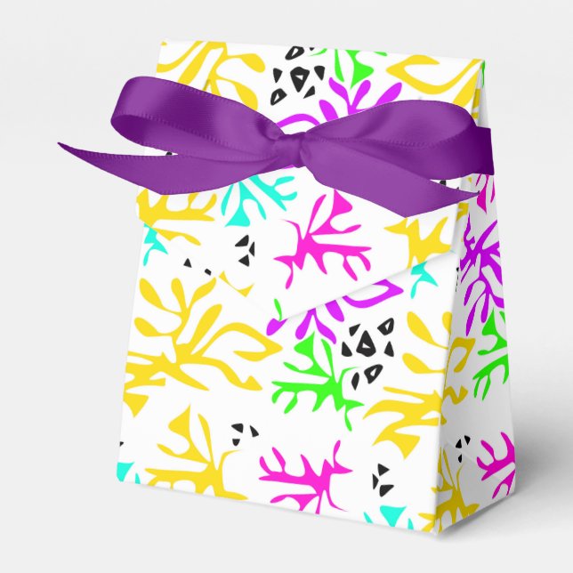 Abstract multicolored neon pattern  favor box (Front Side)