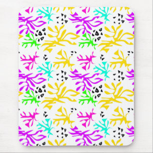 Abstract multicolored neon pattern mouse pad