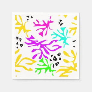 Abstract multicolored neon pattern napkin