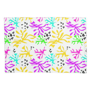 Abstract multicolored neon pattern pillowcase
