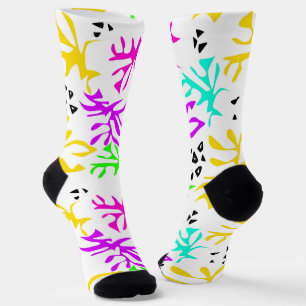 Abstract multicolored neon pattern  socks