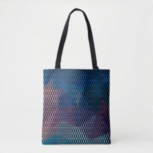 Abstract, multicolored pattern, mesh pattern, lace tote bag