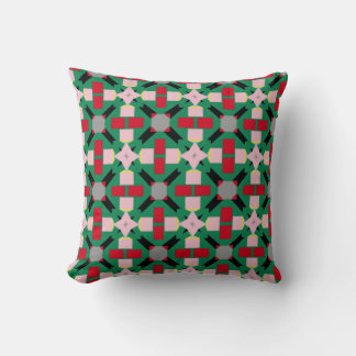 Abstract Multicolored Pattern with Diamonds Throw Pillow