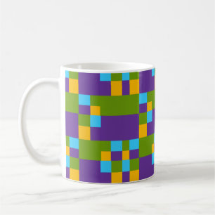 Abstract Multicolored Pattern with Squares Coffee Mug