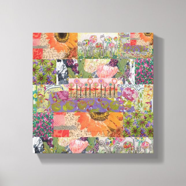 Abstract Multiple Flowers 2 Stretched Canvas Print (Front)