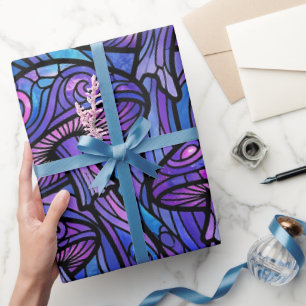 Abstract Mushroom Cluster Purple Wrapping Paper