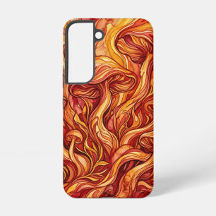 Abstract Mushroom Fire Red Samsung Cases