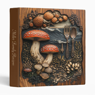 Abstract Mushroom Wooden Forest Ocean Spoon Fork Binder