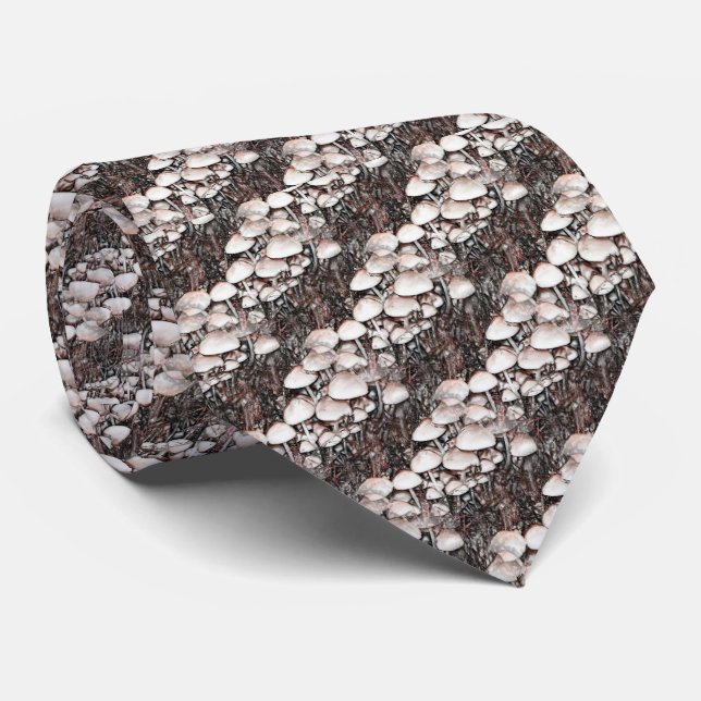 Abstract Mushrooms Fun Nature Art  Tie (Rolled)