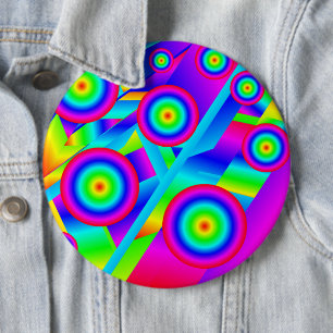 Abstract Music 6 Inch Round Button