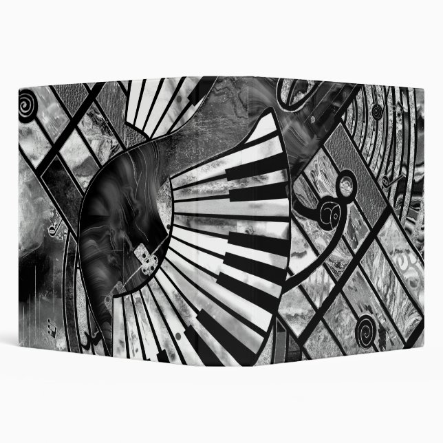 Abstract Music Art - Grayscale Mixed Textures Binder (Background)