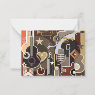  Abstract Music background Card
