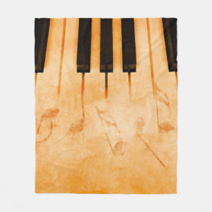 Abstract music background - Keyboard and musical n Fleece Blanket