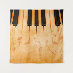 Abstract music background - Keyboard and musical n Tapestry