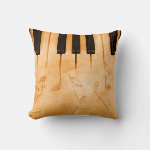 Abstract music background - Keyboard and musical n Throw Pillow