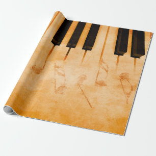 Abstract music background - Keyboard and musical n Wrapping Paper