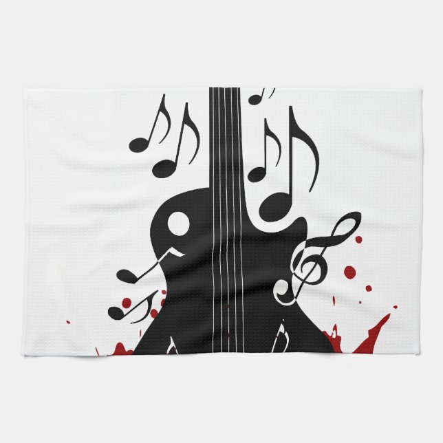 Abstract music background kitchen towel (Horizontal)