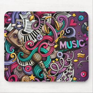 Abstract Music design pattern Mouse Pad