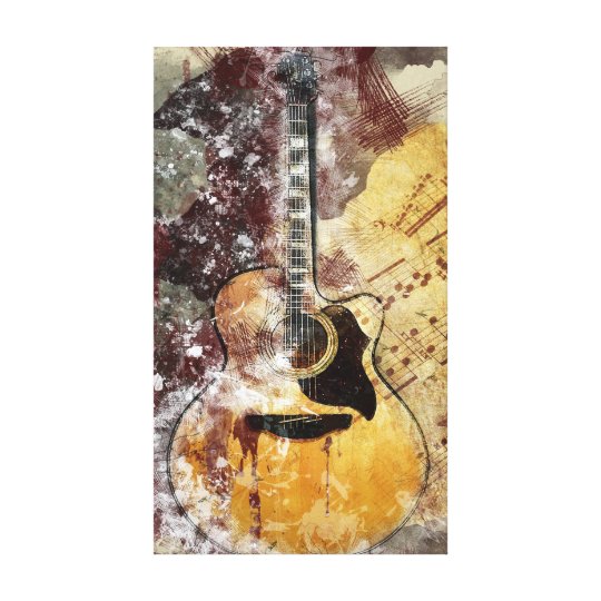 Abstract Music Guitar Canvas Wall Art Zazzle Ca