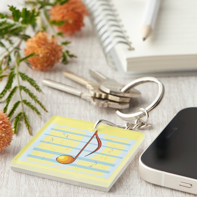 Abstract Music Note Pastel Sheet Music Keychain (Creator Uploaded)