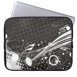 Abstract Music Notes Background Laptop Sleeve